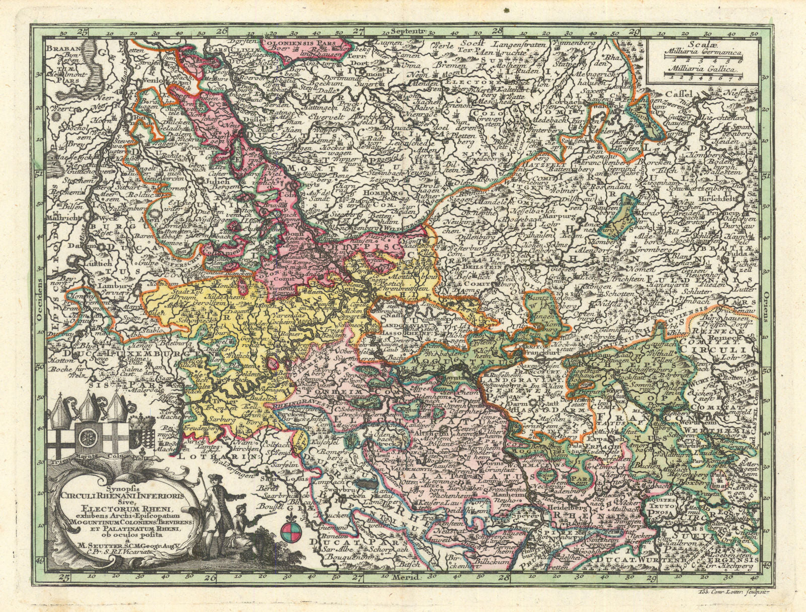 Synopsis Circuli Rhenani Inferioris… Lower Rhenish Circle. Seutter c1744 map